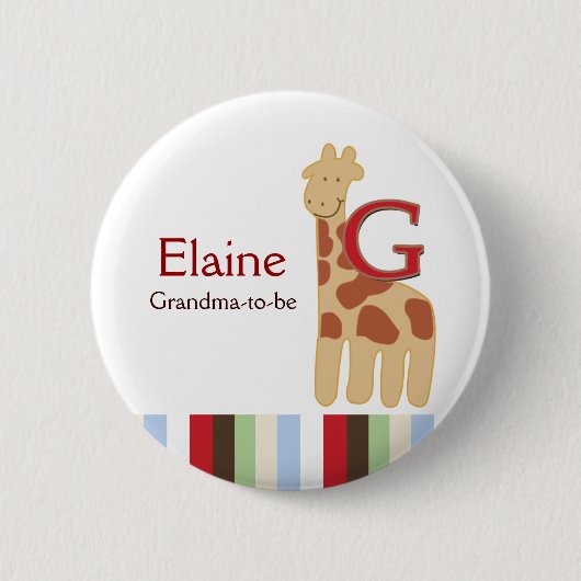 Alphabet Soup (Giraffe) NAME TAG Custom Button (Vorderseite)