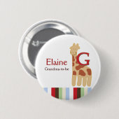 Alphabet Soup (Giraffe) NAME TAG Custom Button (Vorne & Hinten)
