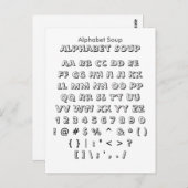 Alphabet Soup - Zazzle Schriftart Sampler Sheet Postkarte (Vorne/Hinten)