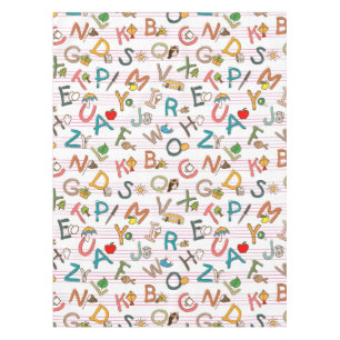 Alphabet-Spaß-Buchstaben u. Grafiken Tischdecke