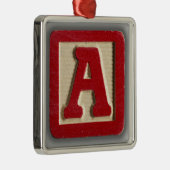 Alphabet-Spielzeug-Block A Silbernes Ornament (Rechts)