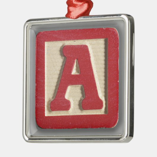 Alphabet-Spielzeug-Block A Silbernes Ornament (Links)