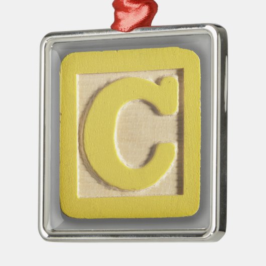 Alphabet-Spielzeug-Block C Silbernes Ornament (Links)