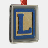 Alphabet-Spielzeug-Block L Silbernes Ornament (Rechts)