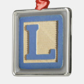 Alphabet-Spielzeug-Block L Silbernes Ornament (Links)