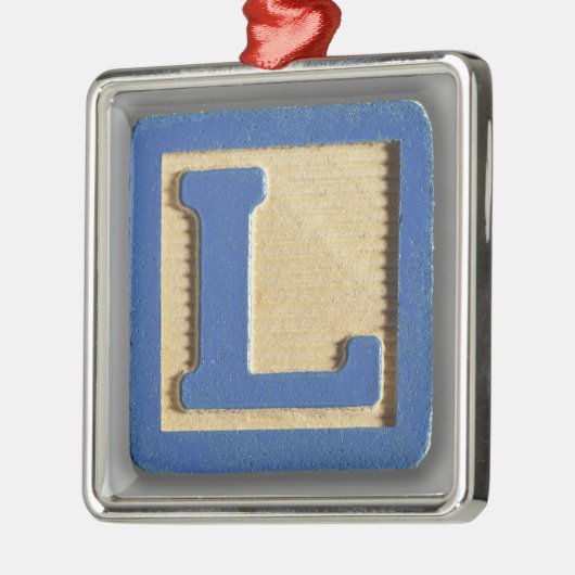 Alphabet-Spielzeug-Block L Silbernes Ornament (Links)