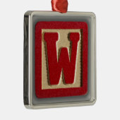 Alphabet-Spielzeug-Block W Silbernes Ornament (Rechts)