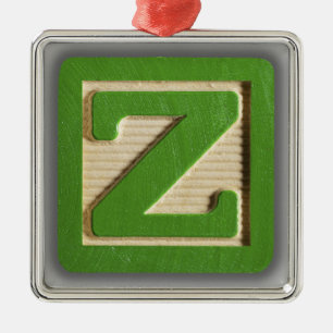 Alphabet-Spielzeug-Block Z Silbernes Ornament