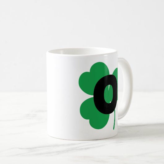 Alphabet St- Patrickbuchstabe-O Kaffeetasse (VorderseiteRechts)