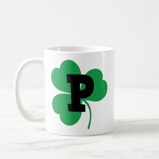 Alphabet St- Patrickbuchstabe-P Kaffeetasse (Links)
