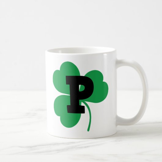 Alphabet St- Patrickbuchstabe-P Kaffeetasse (Rechts)