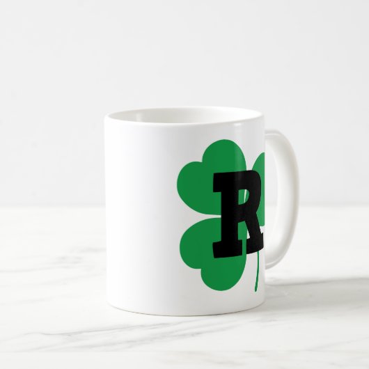 Alphabet St- Patrickbuchstabe-R Kaffeetasse (VorderseiteRechts)