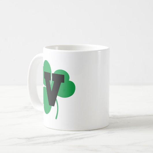 Alphabet St- Patrickbuchstabe-V Kaffeetasse (Vorderseite Links)