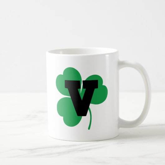 Alphabet St- Patrickbuchstabe-V Kaffeetasse (Rechts)