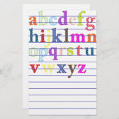 Alphabet Stationery Briefpapier (Vorne/Hinten)