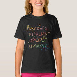Alphabet Sterne bunt - Tafel Kreide | Einschulung T-Shirt