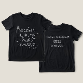 Alphabet Sterne weiß - Tafel Kreide | Einschulung Tri-Blend Shirt