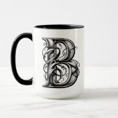 Alphabet Stilvoll B Elegant Initial B Modernes Tre Tasse (Links)