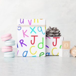 Alphabet-Suppe (auf weißem Hintergrund) Geschenkpapier