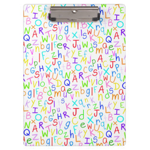 Alphabet-Suppe (auf weißem Hintergrund) Klemmbrett