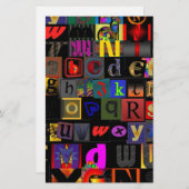 Alphabet-Suppe, Mosaikbriefe-Design, lustige Farbt Briefpapier (Vorne/Hinten)