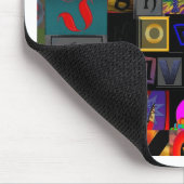 Alphabet-Suppe, Mosaikbriefe-Design, lustige Farbt Mousepad (Ecke)