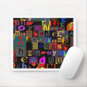 Alphabet-Suppe, Mosaikbriefe-Design, lustige Farbt Mousepad (Mit Mouse)