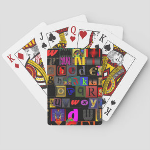 Alphabet-Suppe, Mosaikbriefe-Design, lustige Farbt Spielkarten