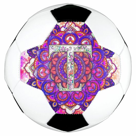 Alphabet T mandala Fußball (Vorderseite)