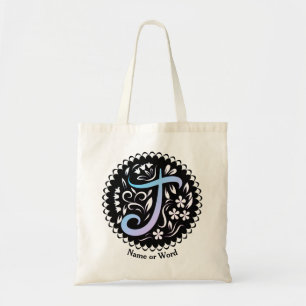 Alphabet T Monogram Handwriting Tragetasche