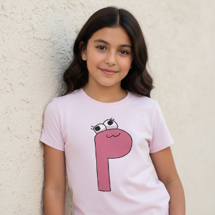 Alphabet-T-Shirt Buchstabe P T-Shirt