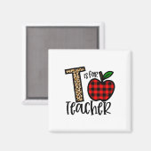 Alphabet T steht für Lehrerliebe Apfel  Magnet (Vorderseite/Rückseite)