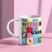 Alphabet Tasse farbiger personalisierter Name