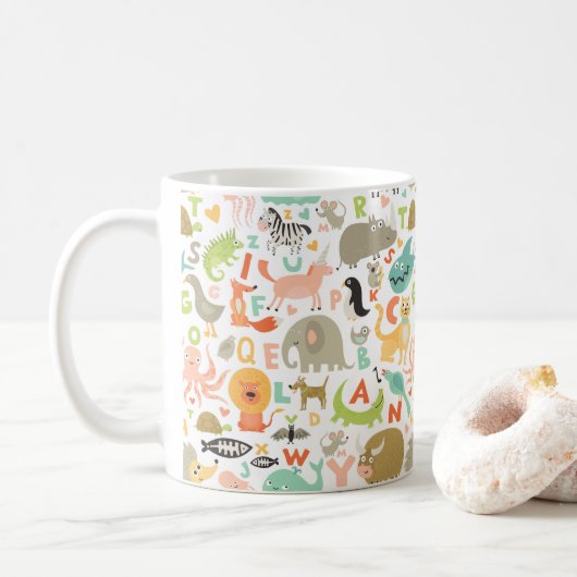 Alphabet-Tasse für Kinder Kaffeetasse (Mit Donut)
