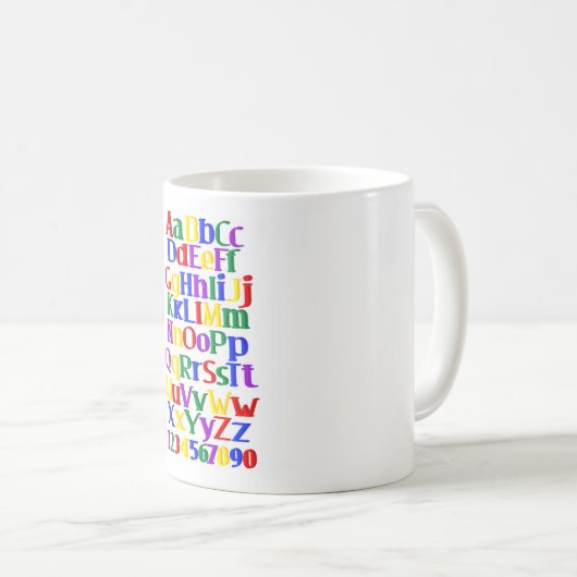 Alphabet-Tasse Kaffeetasse (VorderseiteRechts)