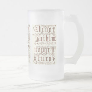 Alphabet-Tasse Mattglas Bierglas