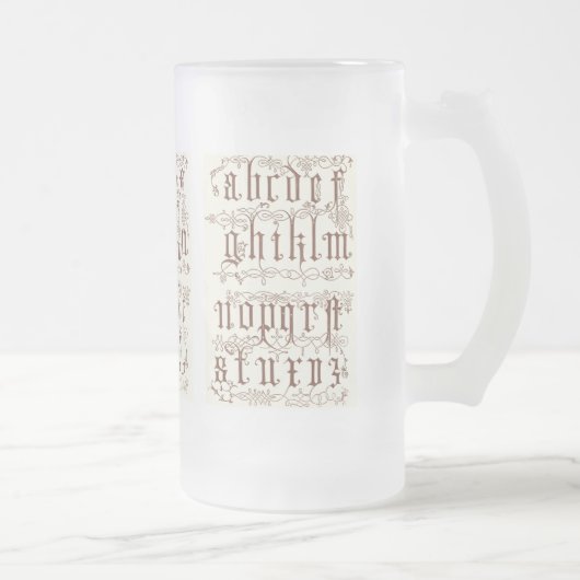 Alphabet-Tasse Mattglas Bierglas (Rechts)