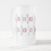 Alphabet-Tasse Mattglas Bierglas (Vorderseite Links)