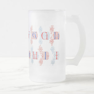 Alphabet-Tasse Mattglas Bierglas