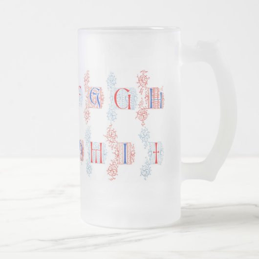 Alphabet-Tasse Mattglas Bierglas (Rechts)