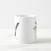 Alphabet-Tassen-Monogramm Boho Wasserfarbe der Kaffeetasse (Mittel)