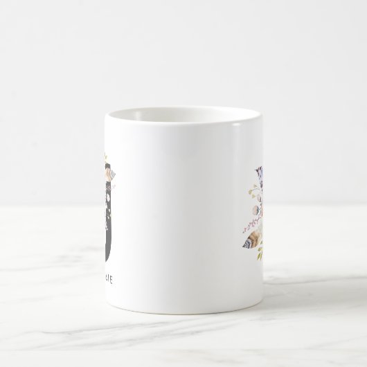 Alphabet-Tassen-Monogramm Boho Wasserfarbe der Kaffeetasse (Mittel)