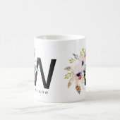 Alphabet-Tassen-Monogramm Boho Wasserfarbe der Kaffeetasse (Mittel)