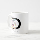 Alphabet-Tassen-Monogramm Boho Wasserfarbe der Kaffeetasse (Vorderseite Links)