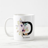 Alphabet-Tassen-Monogramm Boho Wasserfarbe der Kaffeetasse (Links)