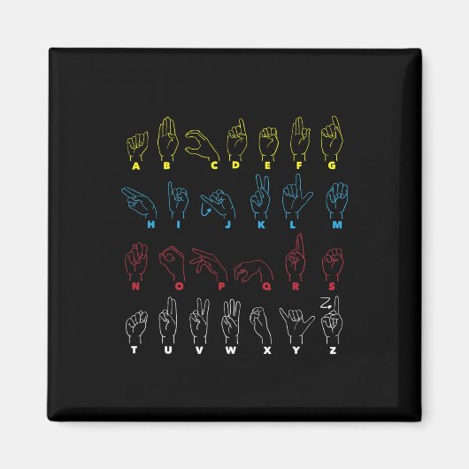 Alphabet Teacher American Sing Language Asl Chart Magnet (Vorne)