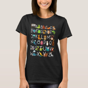 Alphabet Tier Abcs Lernen Kinder Beginnen Lernen T-Shirt