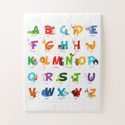 Alphabet-Tierbrief Puzzle (Vertikal)