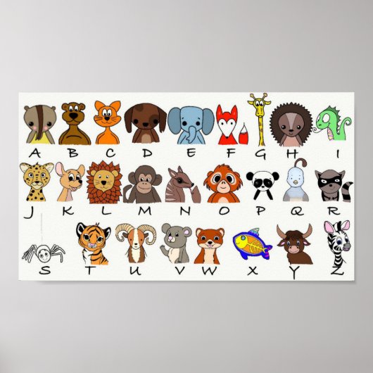 Alphabet-Tiere Poster (Vorne)