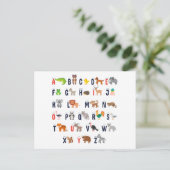 Alphabet Tiere - super niedlich! Postkarte (Stehend Vorderseite)
